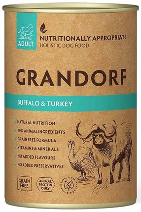 Влажный корм для собак Grandorf Holistic, индюшатина/мясо буйвола, 0.4 кг