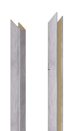 Vertikali durų stakta Domoletti, 209.5 cm x 10 - 14 cm x 2 cm, dešininė, pilko ąžuolo sp.