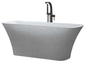Vonia, laisvai pastatoma Besco Assos Glam, 160 cm x 70 cm x 64.5 cm, stačiakampis, balta sp./sidabro sp.