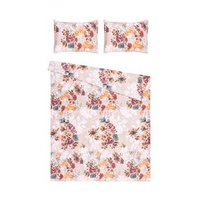 Patalynės užvalkalų komplektas Domoletti Percale Silken Bloom, rožinė sp., 50 x 70 cm, 160 x 200 cm, 3 d.
