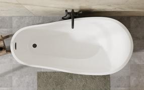 Ванна, свободно устанавливаемая Besco Melody, 150 см x 80 см x 72 см, овальная, белый цв./черный цв.