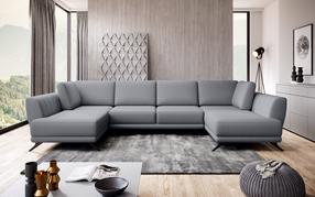 Kampinė sofa Larco Poco 4, pilka sp., 191 x 362 cm x 90 cm