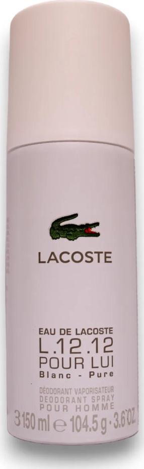 Vīriešu dezodorants Lacoste L.12.12 Blanc, 150 ml