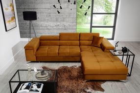 Kampinė sofa Ricardo Monolith 48, geltona sp., dešininė, 205 x 280 cm x 90 cm