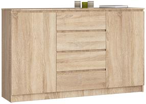 Komoda Akord K160 2D 4SZ CLP, sonoma ąžuolo sp., 99 cm x 160 cm x 40 cm