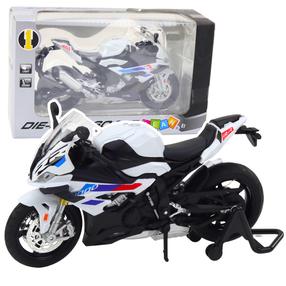 Žaislinis motociklas Lean Toys Model Replica S1000, 1:12, balta sp.