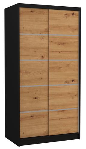 Skapis ADRK Riva 100, brūna krās./melna krās., 58 cm x 100 cm x 200 cm
