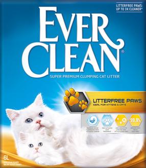 Наполнитель для кошачьего туалета Ever Clean LitterFree Paws, бентонит, 6 л