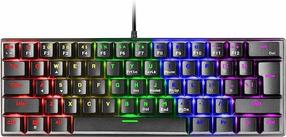 Vadu spēļu tastatūra Mars Gaming MK60BUS Blue Switch, Angļu (US), melna krās.