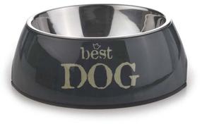 Bļoda dzīvniekam Beeztees Best Dog, 0.16 l, 14 cm x 14 cm x 4.5 cm, pelēka krās.
