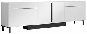 Televizoriaus spintelė Kalune Design Paris, balta sp./juoda sp., 32 cm x 180 cm x 50 cm
