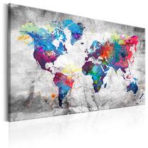 Reprodukcija Artgeist World Map: Grey Style N6631-DKPWD, 90 cm x 60 cm