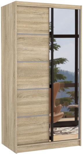 Skapis ADRK Orlando, sonoma ozola krās., 58.1 cm x 100 cm x 200 cm, ar spoguli