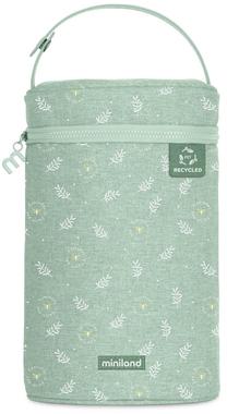 Gertuvės dėklas Miniland Doble Thermibag, 500 ml, 0 mėn., 17 cm, aliuminis/tekstilė, žalia sp.