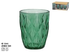 Glāžu komplekts Kitchen&GO Basic, stikls, 0.28 l, 6 gab., zaļa krās.