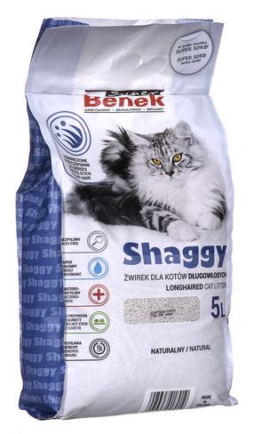 Наполнитель для кошачьего туалета Super Benek Shaggy, органический (комкующийся), 5 л