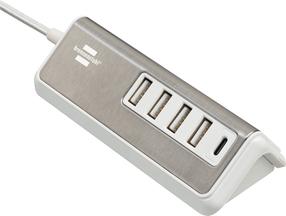 Telefoni laadija Brennenstuhl 4 x USB + USB-C, USB-C/4 x USB, valge v./hõbe v., 20 W