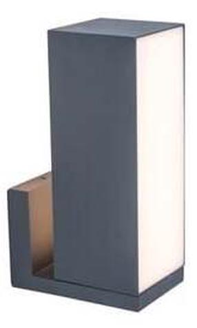 Sieninis lauko šviestuvas Lutec Cuba, 15W, LED, IP54, tamsiai pilka sp., 9.3 cm x 14.4 cm