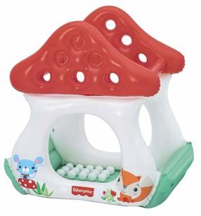 Baseins ar bumbiņām Fisher Price Mushroom 93570, 107 cm x 91 cm, balta krās./sarkana krās.