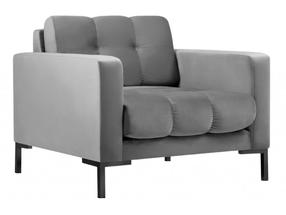 Krėslas Micadoni Home Mamaia Velvet, juoda sp./pilka sp., 87 cm x 92 cm x 78 cm