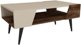 Kavos staliukas Kalune Design Aren, riešuto sp./smėlio sp., 53.6 cm x 90 cm x 38 cm
