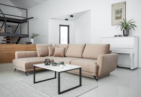 Kampinė sofa Larde Loco 20, šviesiai ruda sp., kairinė, 191 x 276 cm x 90 cm