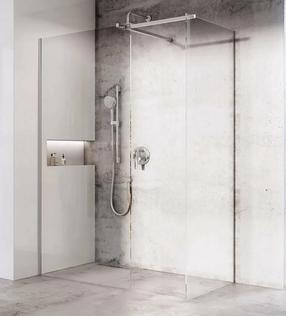 Dušo kabina Ravak Walk-In GW9W70C0SZ1, kvadratinė, be padėklo, 90 cm x 90 cm x 200 cm, skaidri sp./chromo sp./grūdintas