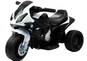 Bērnu elektriskais motocikls Lean Cars BMW S1000RR, balta krās./melna krās.