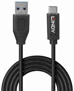 Vads Lindy 36970, USB Type C/USB Type A, 50 cm, melna krās., 15 W
