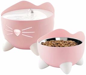 Gertuvė - fontanėlis Catit Pixi Combo, išmanusis, 2.5 l, 20 cm x 20 cm x 17 cm, 2 vnt., rožinė sp.