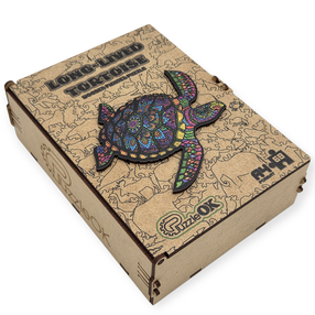Деревянный пазл PuzzleOK Turtle, 29.4 см x 28 см, 68 шт., многоцветный