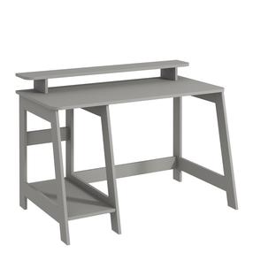 Rašomasis stalas su lentyna Kalune Design Country, 120 cm x 60 cm, 73 cm, pilka sp.