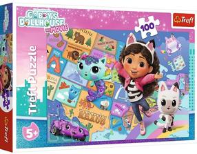 Dėlionė Trefl Gabbys Dollhouse Friendship In The Cat house, 27.5 cm x 41 cm, 100 vnt., įvairių spalvų