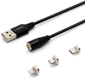 Кабель Savio CL-152 USB 2.0, Lightning/Micro USB A/USB Type-C, 1 м, черный цв.