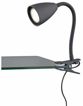 Galda lampa ar skavu Trio Wanda, GU10, 10W, melna krās./melna krās.
