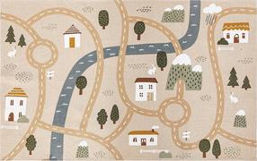 Kilimas vidaus Atmosphera Roadmap, smėlio sp., 150 cm x 100 cm