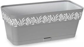 Gėlių lovelis Stefanplast Gaia 88701, plastikinis, 30 cm x 13 cm, pilka sp.