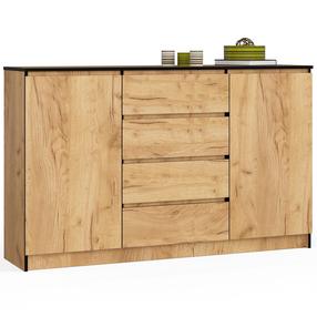 Komoda Akord K160 2D 4SZ CLP, ąžuolo sp., 99 cm x 160 cm x 40 cm