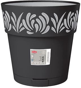 Puķu pods Stefanplast Gaia 88603, plastmasa, Ø 30 cm, melna krās.