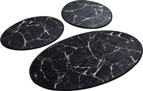 Vonios kilimėlių rinkinys Foutastic Marble 359CHL3242, juoda sp., 100 cm x 60 cm