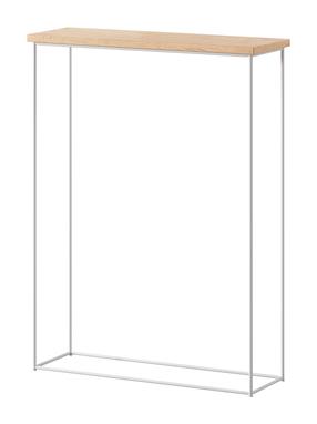 Konsolinis staliukas ADRK Sili, skaidri sp./ruda sp./balta sp., 20 cm x 60 cm x 80 cm