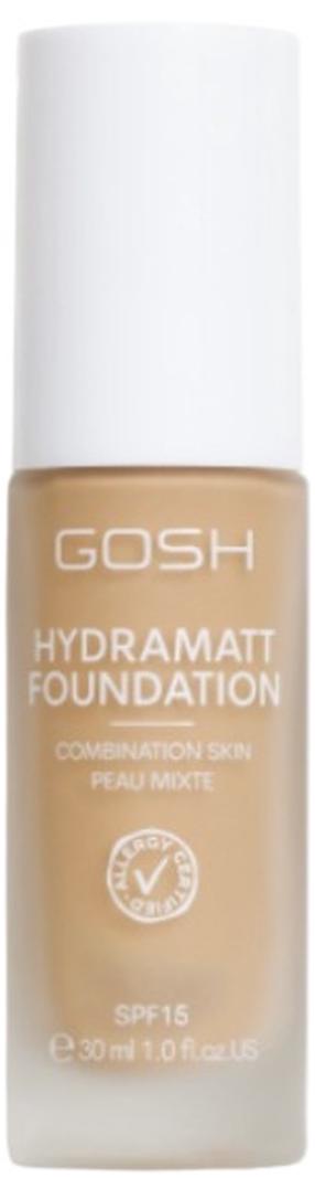 Šķidrā grima bāze Gosh Hydramatt, SPF 15, medium krās., 008y, 30 ml