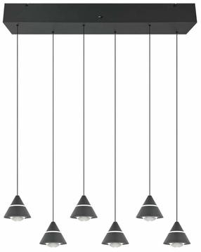 Lampa griesti Trio Romeo, LED, 2300 - 4000 °K, 6 x 7 W, melna krās. / melna krās.