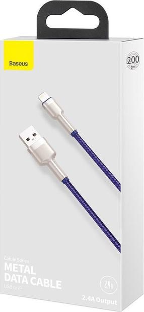 Vads Baseus CALJK-B05, Lightning/1 x USB Type-A, 200 cm, tumši violets krās.