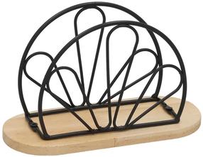 Servetėlių laikiklis Kitchen&GO, 150 mm x 75 mm, ruda sp./juoda sp.