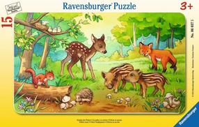 Dėlionė Ravensburger Forest animals 063765, 25 cm x 14.5 cm, 15 vnt., įvairių spalvų