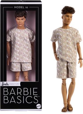 Kукла Кен Mattel Barbie Signature Basic JJX29, 30 см, коричневый цв.
