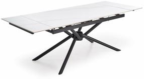 Valgomojo stalas išskleidžiamas Vitorino, baltas/juodas, 160 - 220 cm x 90 cm x 75 cm