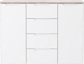 Kumode Forte OREK231-P94, balta krās./brūngans krās., 80.2 cm x 104.5 cm x 34.3 cm