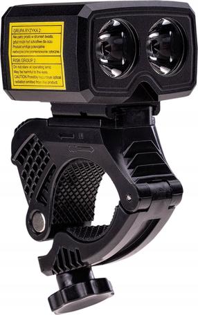 Velosipēdu lukturis, uzlādējams Radvik Wall-E 400, alumīnijs/plastmasa/silikons, melna krās.